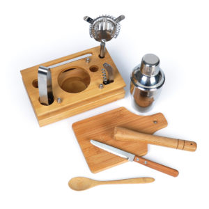 Foto Kit Bar em Bambu e Inox 8 Peças MTB KB-00473 Imagem (3)