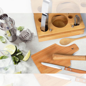 Foto Kit Bar em Bambu e Inox 8 Peças MTB KB-00473 Imagem (7)