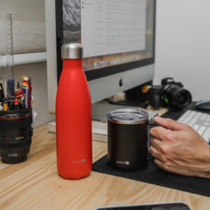 Foto Garrafa Inox 500ml Grey Imagem Vermelho