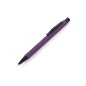 Caneta Metal Esferográfica Azul ZB 1018 | com acabamento emborrachado e acionamento por clique.