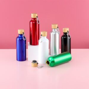 Garrafa Alumínio com tampa de bambu ZB 6018 - foto 3