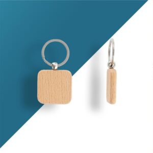 Chaveiro Quadrado de Madeira ZB 6038 - foto 2