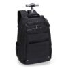 Mochila para Notebook com Cadeado ZB 1443 | Possui duas rodinhas e freio em plástico, além de um sistema velcro para junção do compartimento das alças com a parte inferior, tampando as rodinhas enquanto transporta a mochila nas costas.
