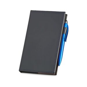 Kit Bloco de Anotações com Autoadesivos ZB 18739 | caneta plástica touchscreen com carga esferográfica azul 1.0mm e acionamento por rotação.