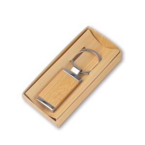 Chaveiro Metal e Bambu Retangular ZB 15003 - foto 2