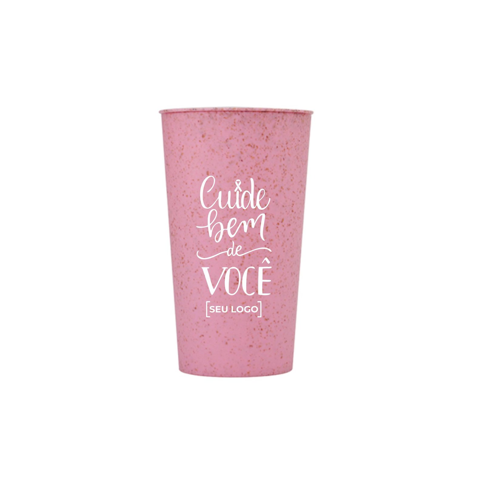 FOTO-COPO-ECO-400ML-OUTUBRO-ROSA-IMAGEM.jpg Copo rosa com textura pontilhada e mensagem Cuide bem de você para Outubro Rosa