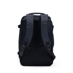 Parte traseira da mochila com alças e painel acolchoado